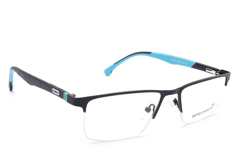 Rectangle Half Rim Eyeglasses For Men