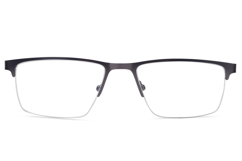 Rectangle Half Rim Eyeglasses For Men