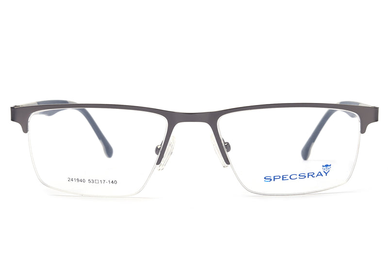 Rectangle Half Rim Eyeglasses For Men