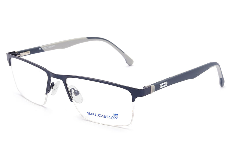 Rectangle Half Rim Eyeglasses For Men