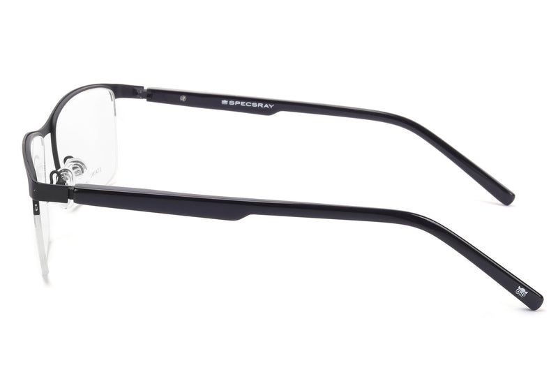 Rectangle Half Rim Eyeglasses For Men