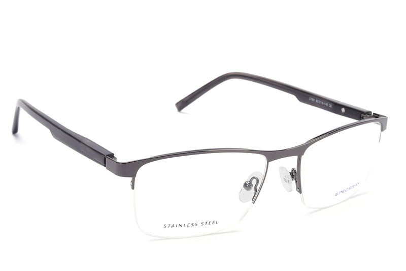 Rectangle Half Rim Eyeglasses For Men