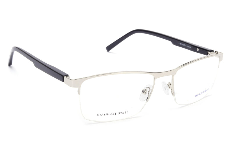 Rectangle Half Rim Eyeglasses For Men