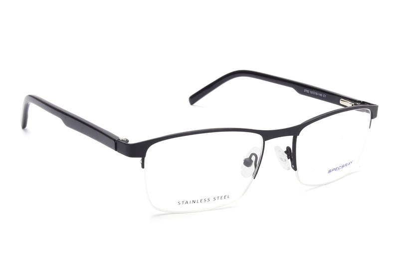 Rectangle Half Rim Eyeglasses For Men