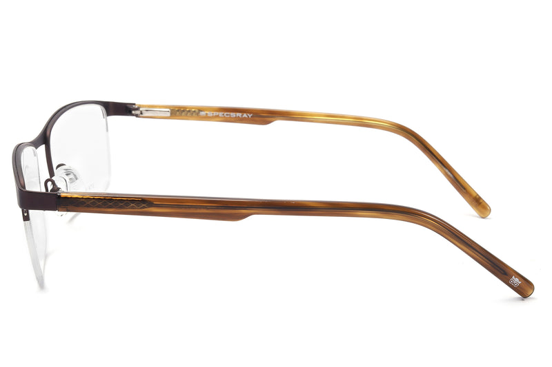 Rectangle Half Rim Eyeglasses For Men