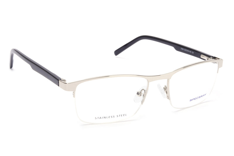 Rectangle Half Rim Eyeglasses For Men