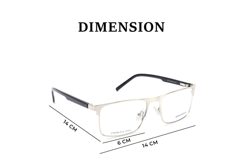 Rectangle Full Rim Eyewear Metal Male