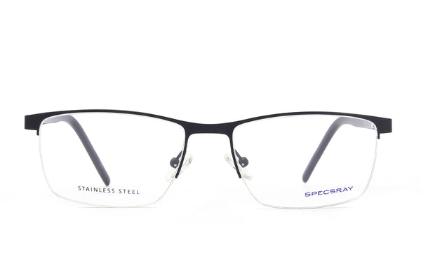 Rectangle Half Rim Eyeglasses for Men