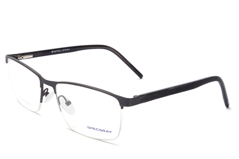 Rectangle Half Rim Eyeglasses for Men