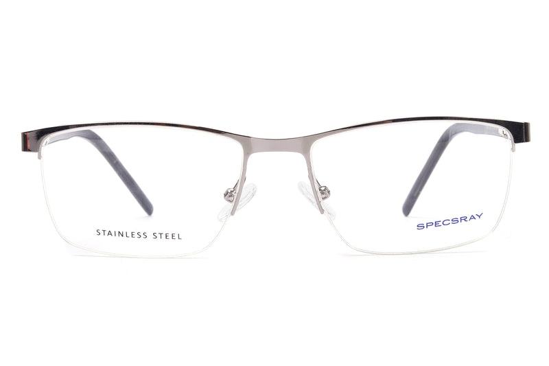 Rectangle Half Rim Eyeglasses for Men