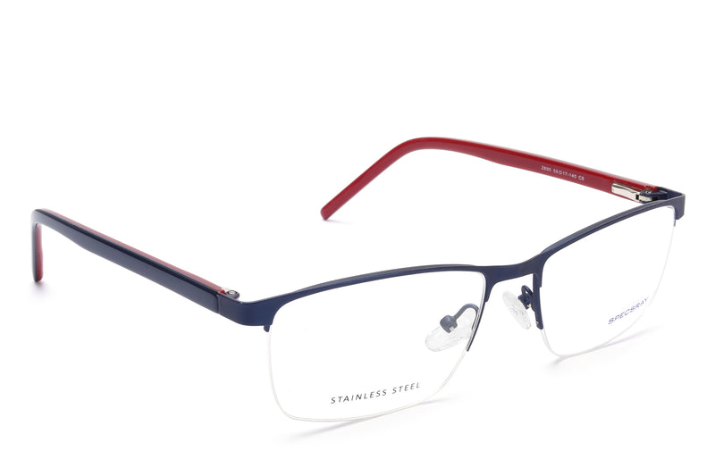 Rectangle Half Rim Eyeglasses for Men