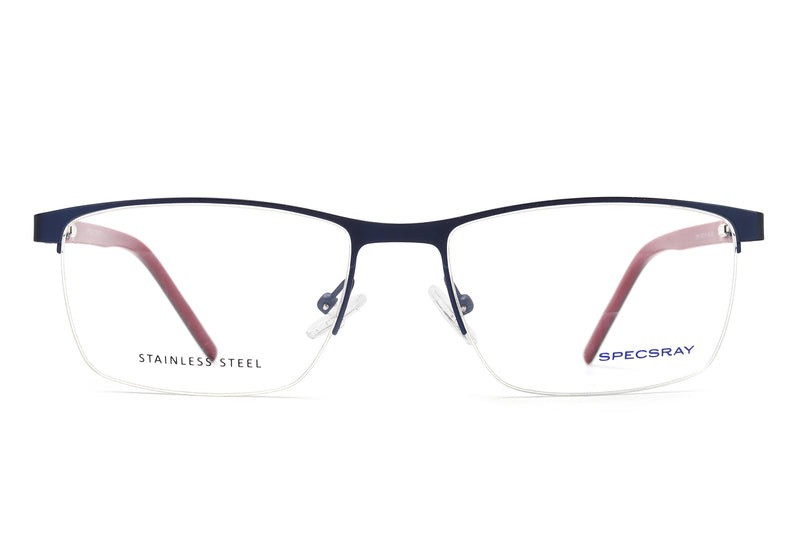 Rectangle Half Rim Eyeglasses for Men