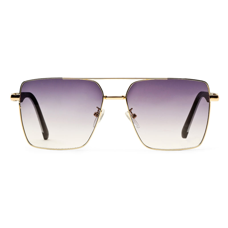 Rectangle Full Rim Sunglasses Metal Male