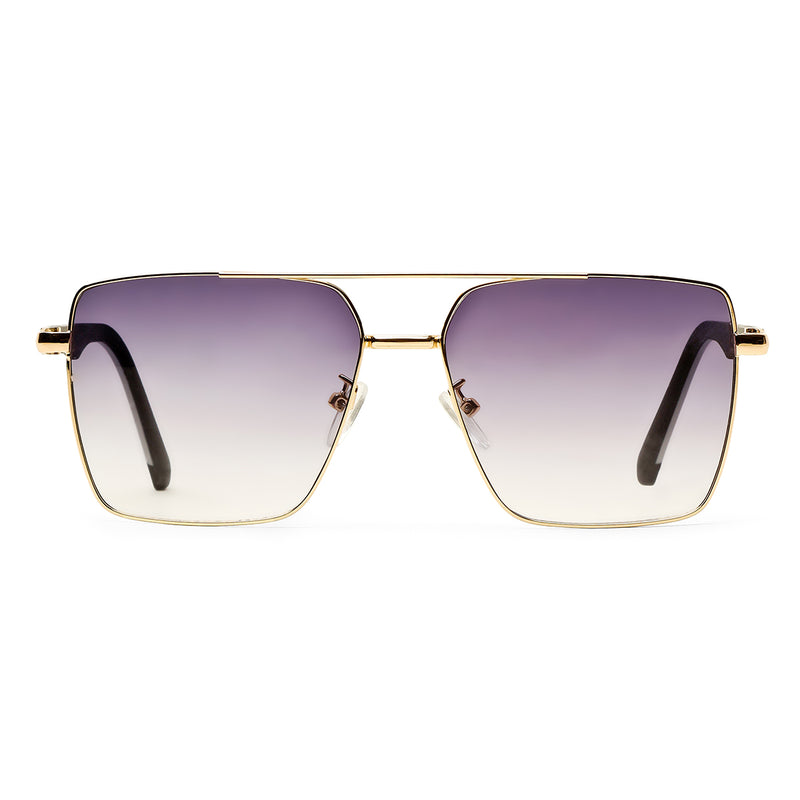 Rectangle Full Rim Sunglasses Metal Male