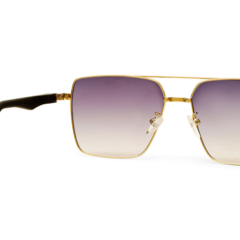 Rectangle Full Rim Sunglasses Metal Male