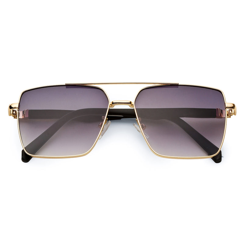 Rectangle Full Rim Sunglasses Metal Male