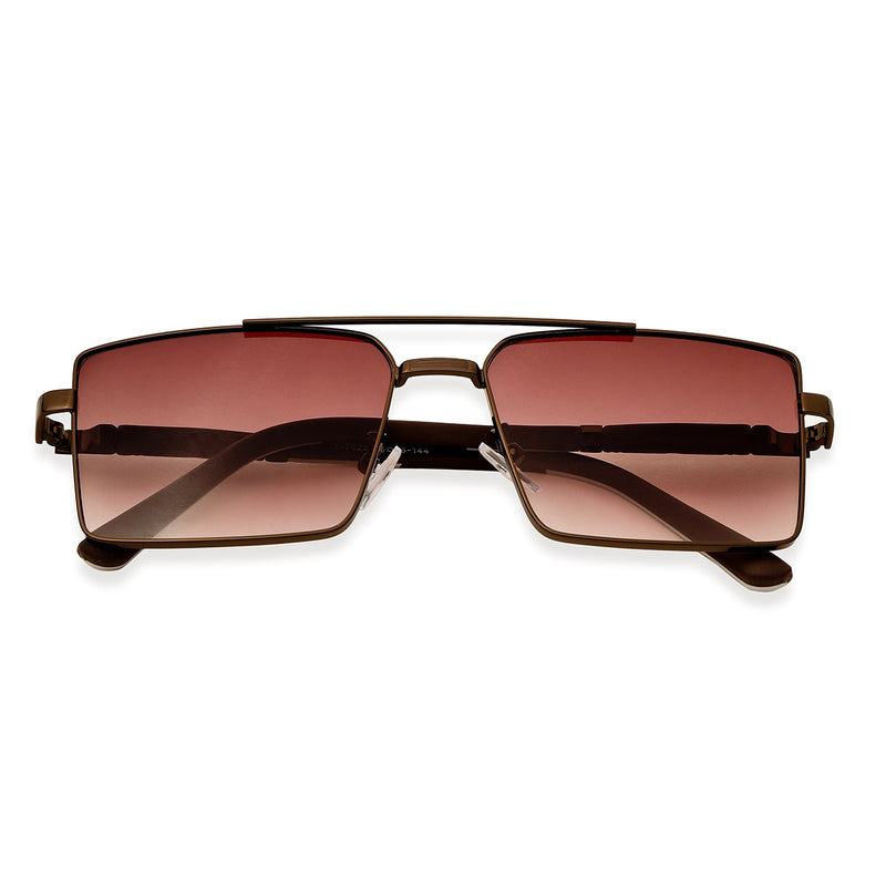 Rectangle Full Rim Sunglasses Metal Unisex