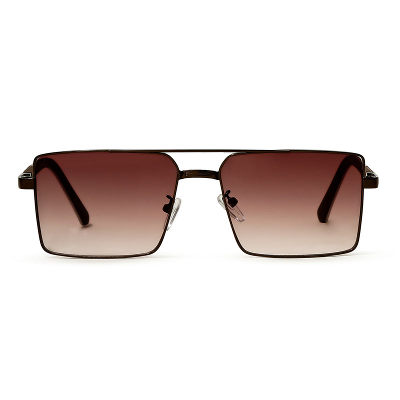 Rectangle Full Rim Sunglasses Metal Unisex