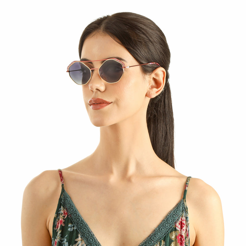 Full Rim Hexagonal Sunglasses For Women