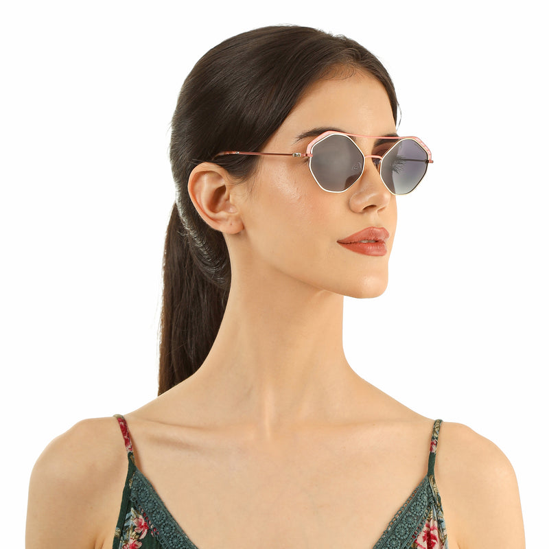 Full Rim Hexagonal Sunglasses For Women