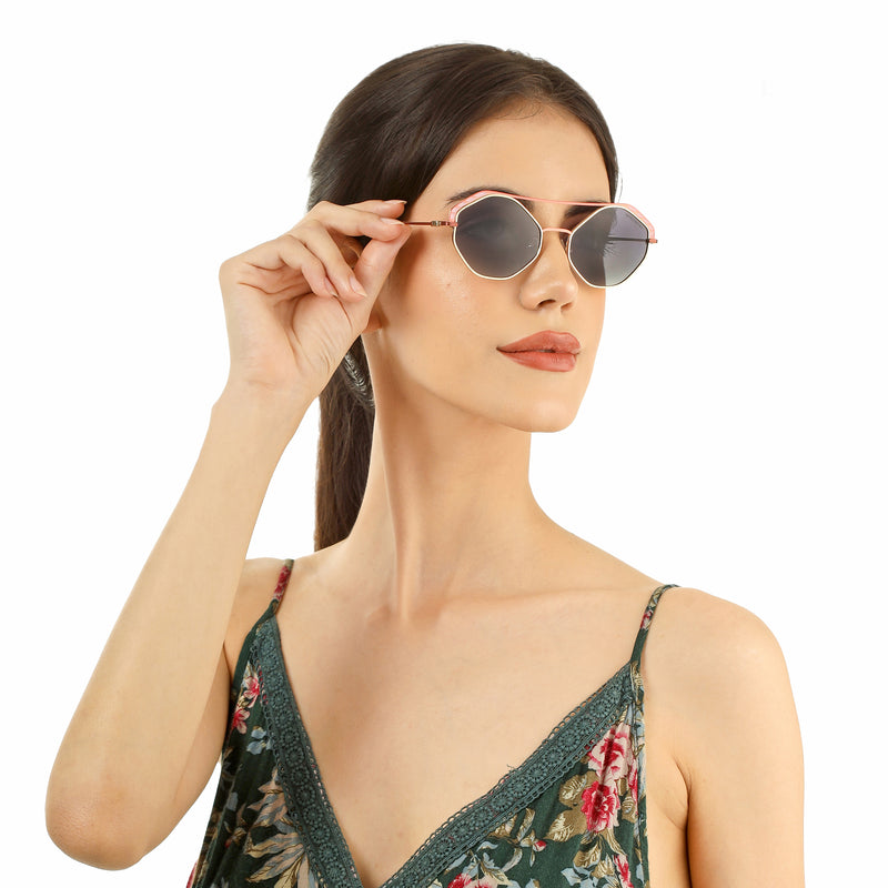Full Rim Hexagonal Sunglasses For Women