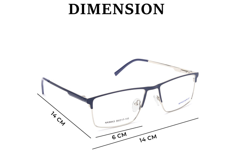 Rectangle Full Rim Eyewear Metal Male