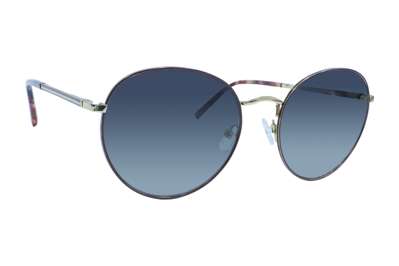 Round Full Rim Metal Sunglasses for Women