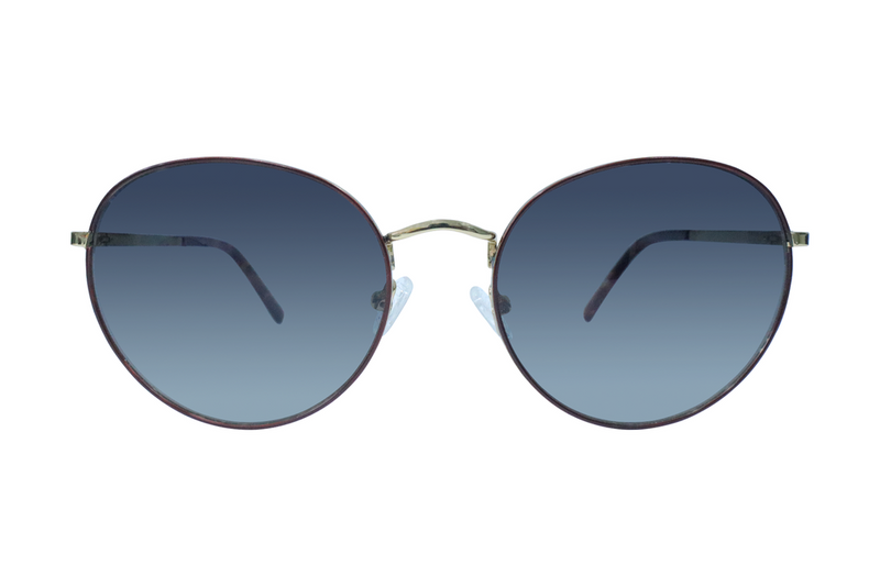 Round Full Rim Metal Sunglasses for Women