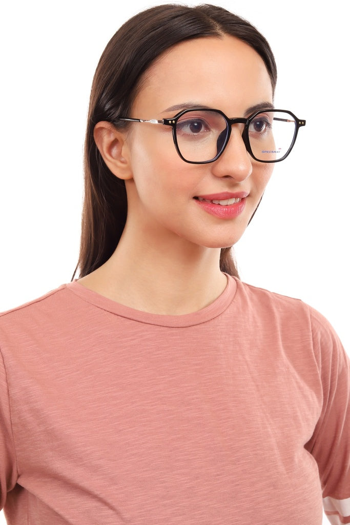 Hexagon Full Rim Eyeglasses For Men And Women