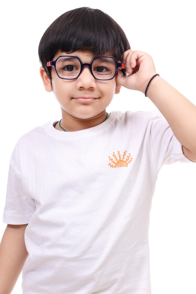 Geometric Full Rim Eyeglasses For Kids