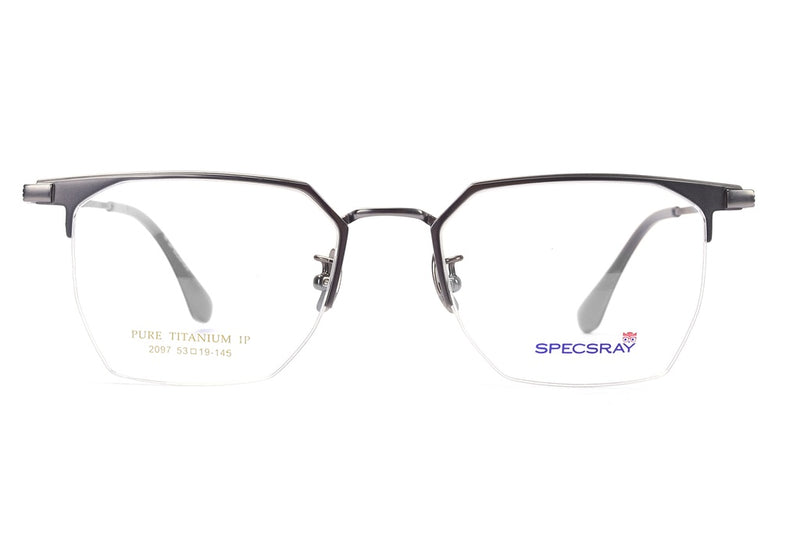 Geometric Half Rim Eyeglasses For Men