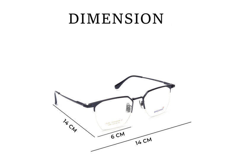 Geometric Half Rim Eyeglasses For Men