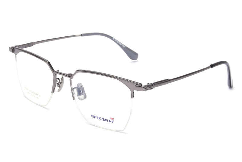 Geometric Half Rim Eyeglasses For Men