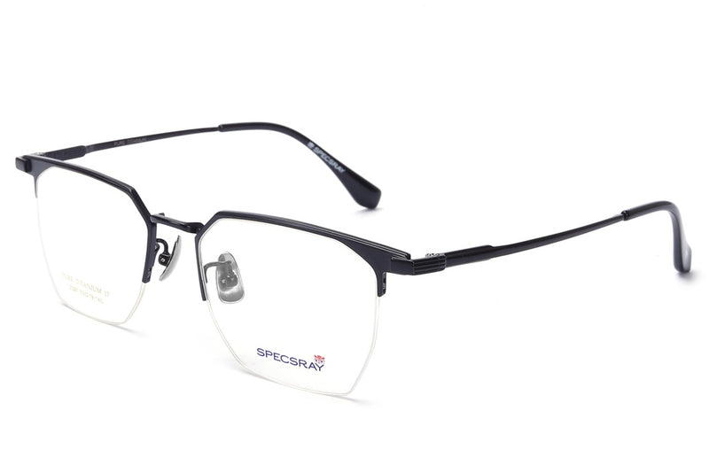 Geometric Half Rim Eyeglasses For Men