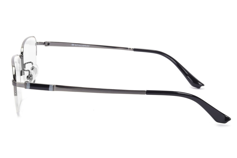 Rectangular Half Rim Eyeglasses For Men