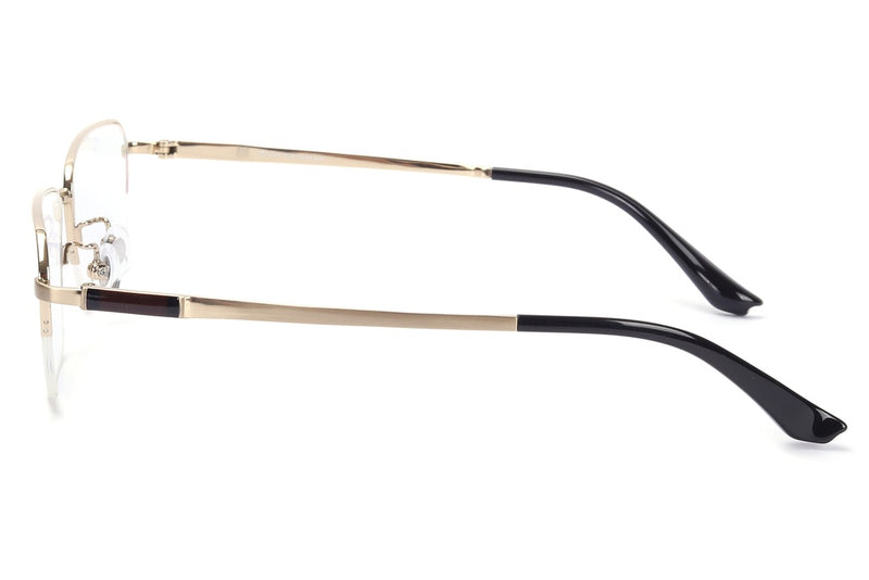 Rectangular Half Rim Eyeglasses For Men