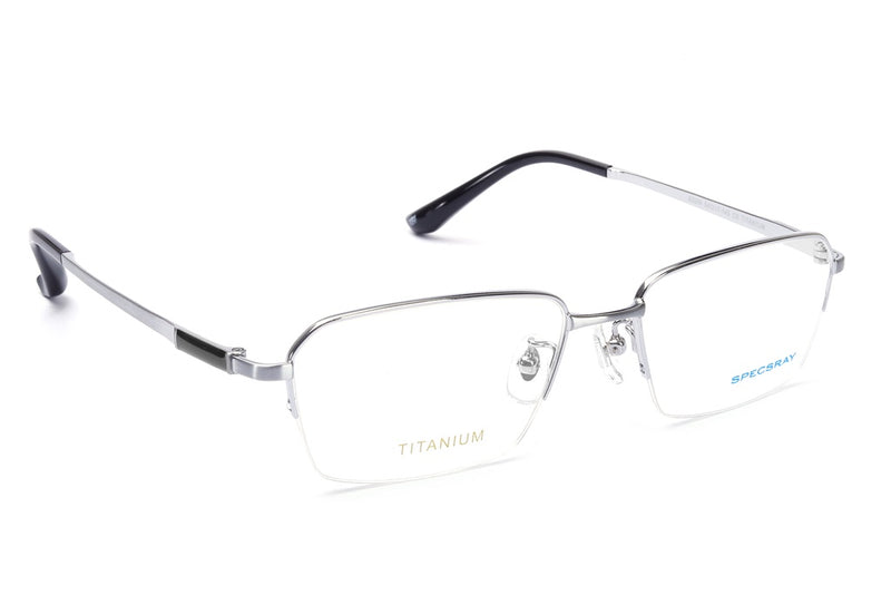 Rectangular Half Rim Eyeglasses For Men