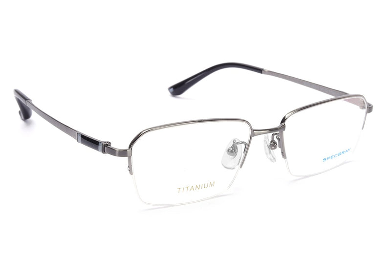 Rectangular Half Rim Eyeglasses For Men