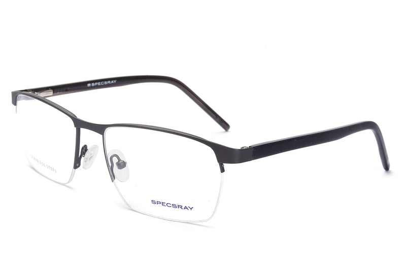 Rectangle Half Rim Eyeglasses For Men