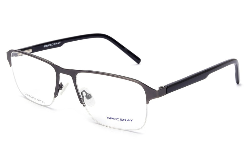Rectangle Half Rim Eyeglasses For Men