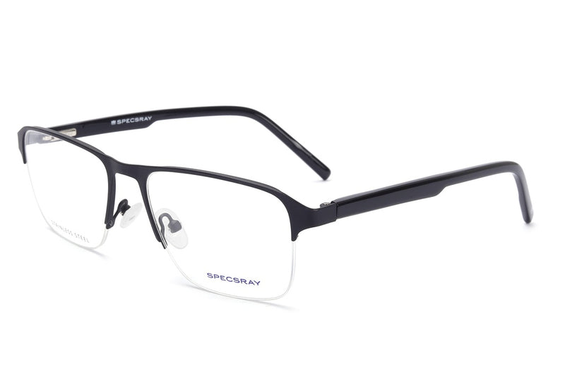 Rectangle Half Rim Eyeglasses For Men