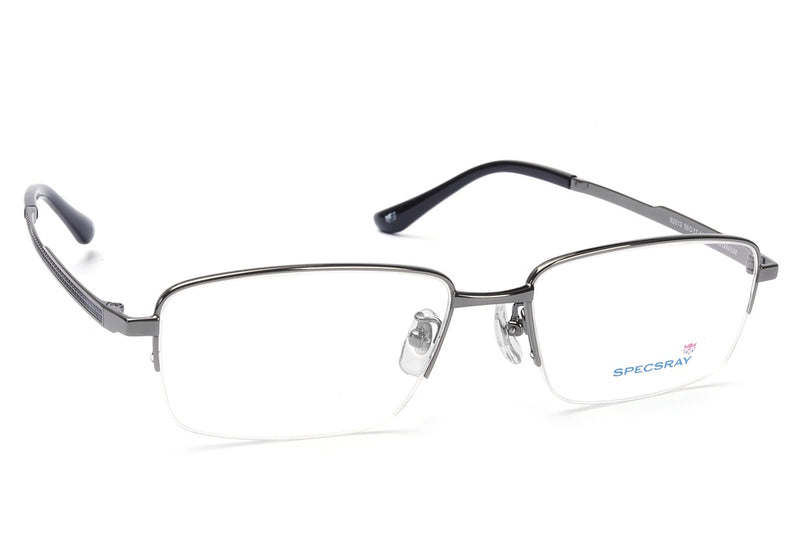 Rectangle Half Rim Eyeglasses For Men
