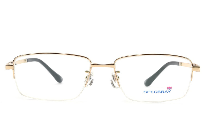 Rectangle Half Rim Eyeglasses For Men