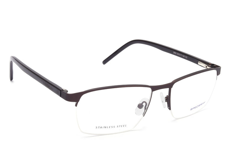 Rectangle Half Rim Eyeglasses For Men