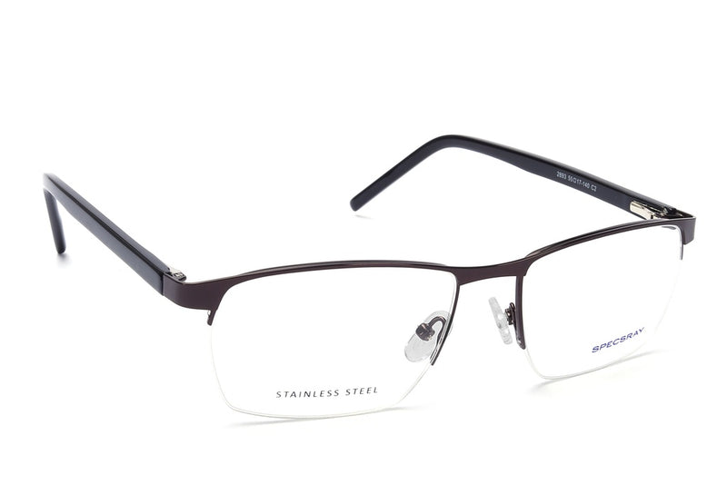 Rectangle Half Rim Eyeglasses For Men