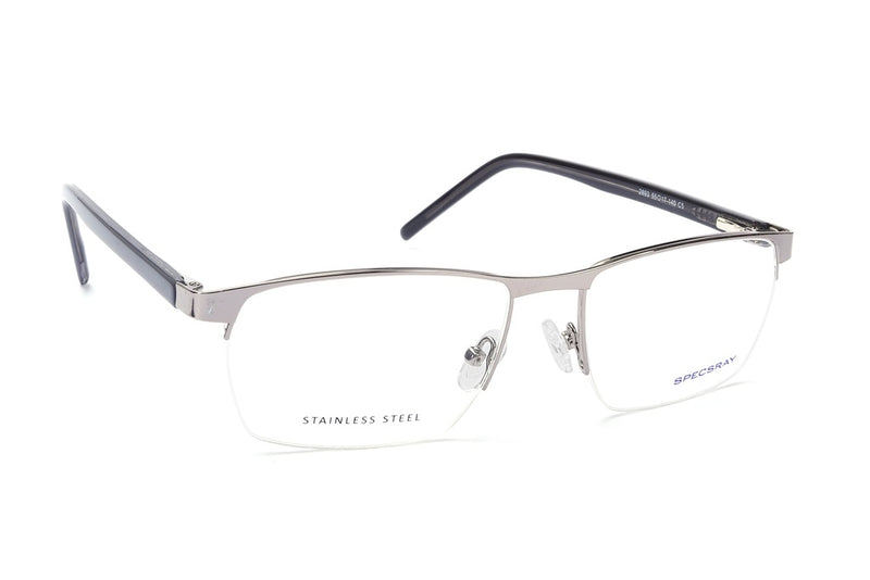 Rectangle Half Rim Eyeglasses For Men