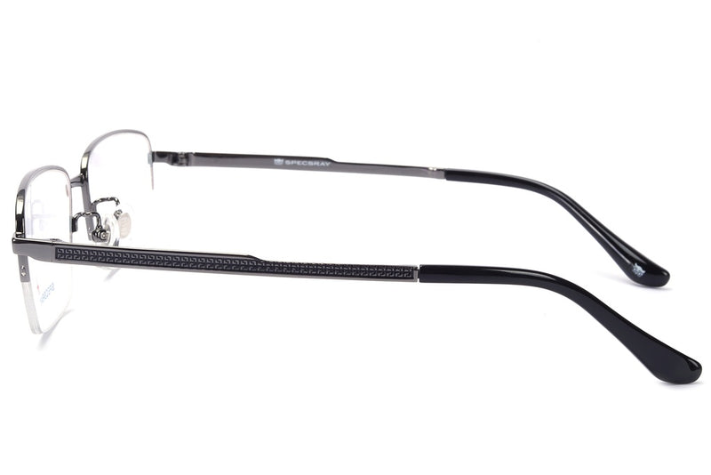 Rectangle Half Rim Eyeglasses For Men