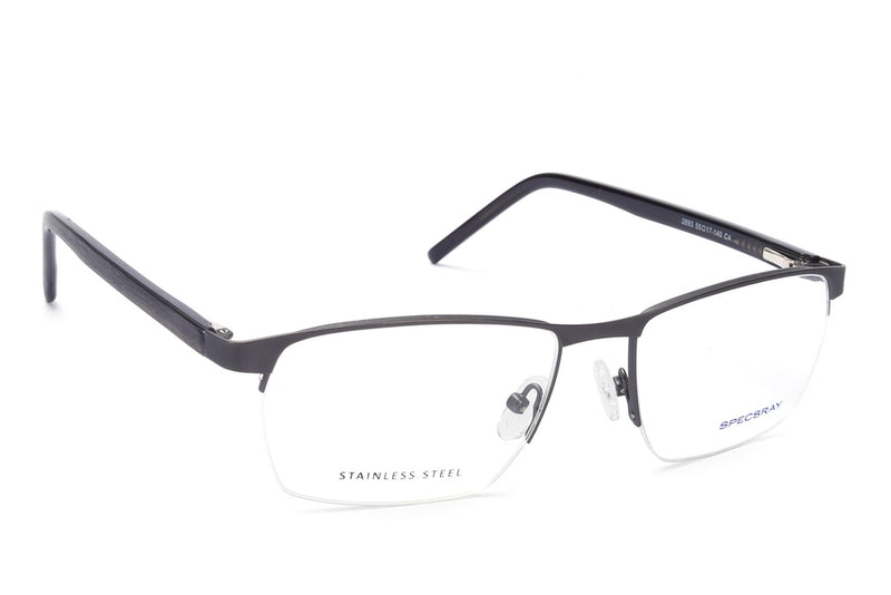 Rectangle Half Rim Eyeglasses For Men
