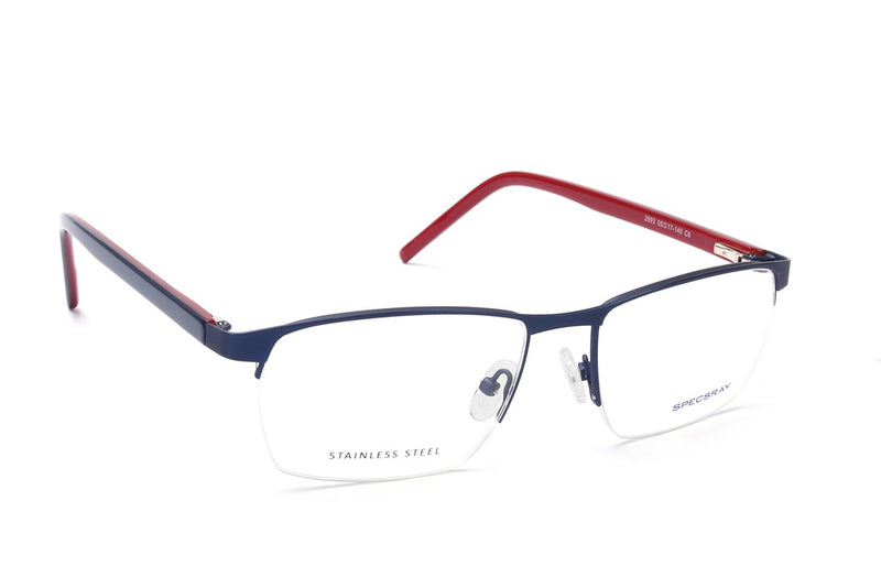 Rectangle Half Rim Eyeglasses For Men