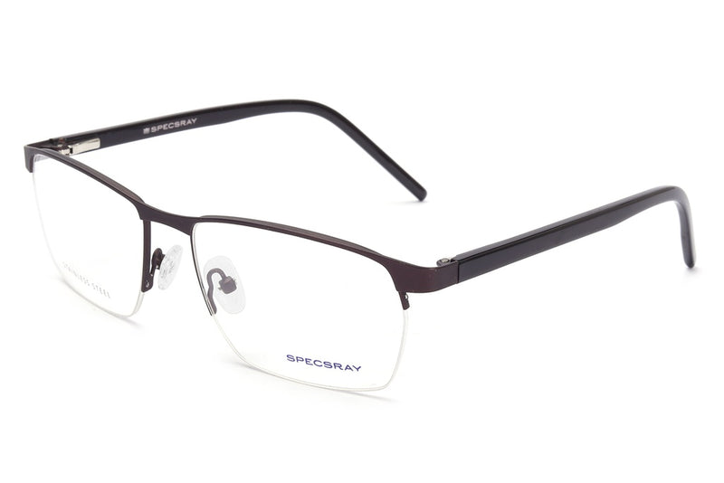 Rectangle Half Rim Eyeglasses For Men